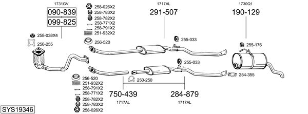 Sistema de gases de escape Peugeot PARTNER Platform/Chassis