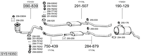 Sistema de gases de escape Peugeot PARTNER ORIGIN Box Body/MPV