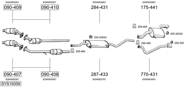 Sistema de gases de escape Mercedes-Benz VITO / MIXTO Van