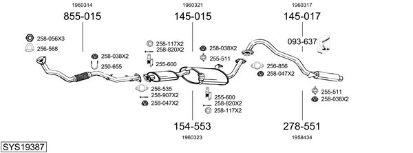 Sistema de gases de escape Ford MAVERICK VAN