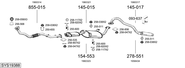 Sistema de gases de escape Ford MAVERICK VAN
