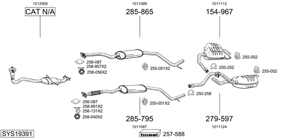Sistema de gases de escape Ford MONDEO I Turnier