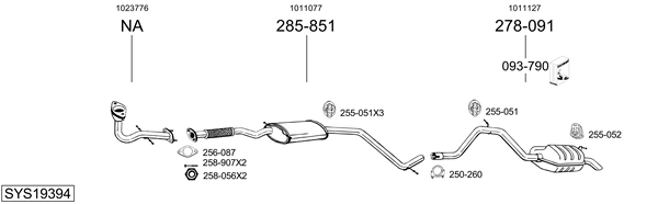 Sistema de gases de escape Ford MONDEO I Saloon