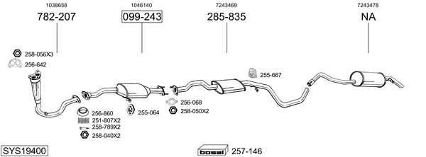 Sistema de gases de escape Ford ORION III