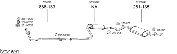 Sistema de gases de escape BOSAL SYS19741