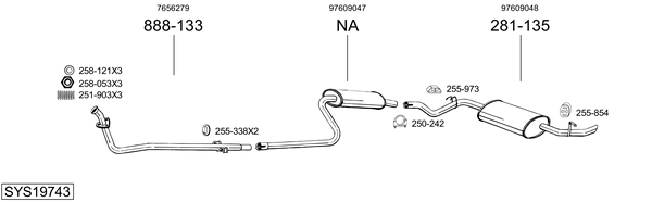 Sistema de gases de escape BOSAL SYS19743