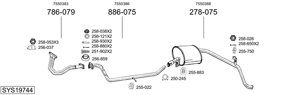 Sistema de gases de escape Fiat PANDA