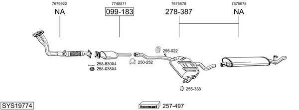 Sistema de gases de escape Fiat TEMPRA