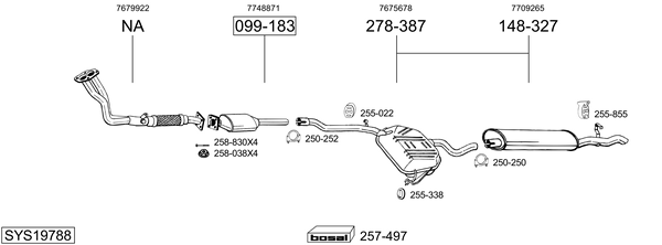 Sistema de gases de escape Fiat TEMPRA S.W.