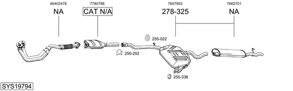 Sistema de gases de escape Fiat TEMPRA S.W.
