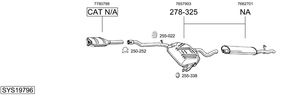 Sistema de gases de escape Fiat TEMPRA S.W.