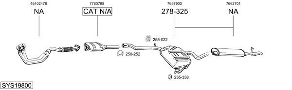 Sistema de gases de escape Fiat TEMPRA S.W.