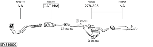 Sistema de gases de escape Fiat TEMPRA S.W.