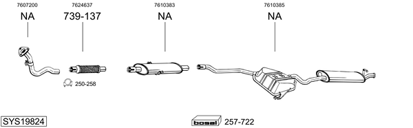 Sistema de gases de escape BOSAL SYS19824