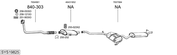 Sistema de gases de escape BOSAL SYS19825