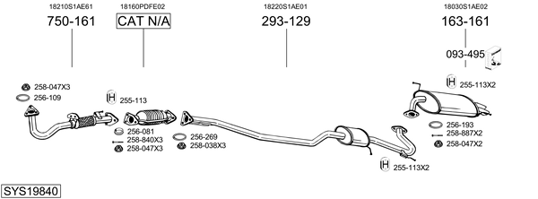 Sistema de gases de escape Honda ACCORD VI Hatchback