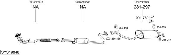 Sistema de gases de escape Honda ACCORD III