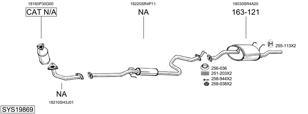 Sistema de gases de escape BOSAL SYS19869