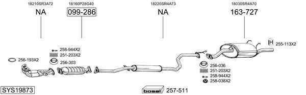 Sistema de gases de escape Honda CIVIC V Saloon