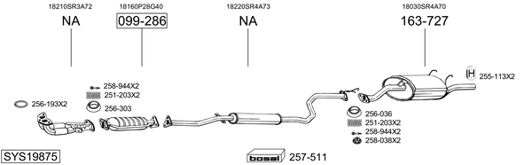 Sistema de gases de escape Honda CIVIC V Coupe