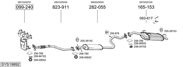 Sistema de gases de escape Hyundai ACCENT II Saloon