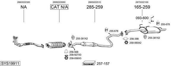 Sistema de gases de escape Hyundai ACCENT I