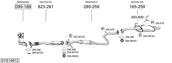 Sistema de gases de escape Hyundai ACCENT I