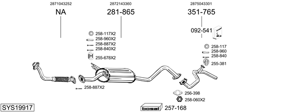 Sistema de gases de escape Hyundai H100 Van