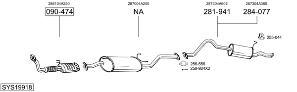 Sistema de gases de escape BOSAL SYS19918