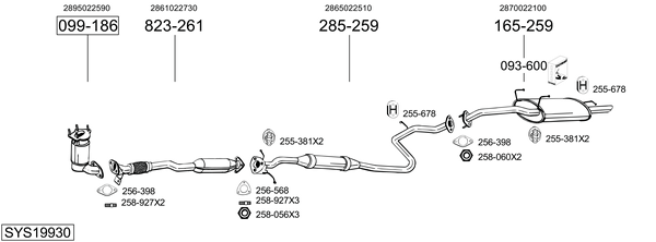 Sistema de gases de escape Hyundai ACCENT I