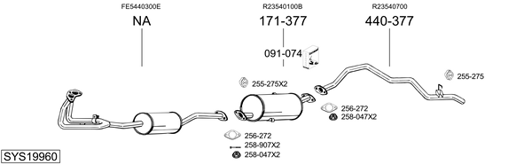 Sistema de gases de escape Mazda E Bus