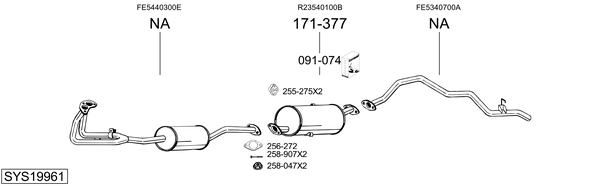 Sistema de gases de escape Mazda E Platform/Chassis