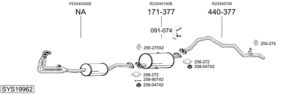 Sistema de gases de escape Mazda E Van