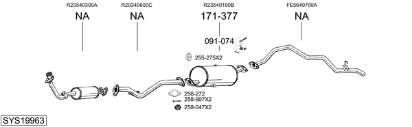 Sistema de gases de escape Mazda E Bus