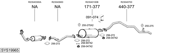 Sistema de gases de escape Mazda E Bus