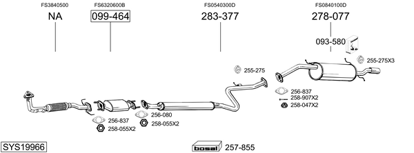 Sistema de gases de escape Mazda MX-6