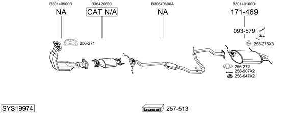 Sistema de gases de escape Mazda 121 I