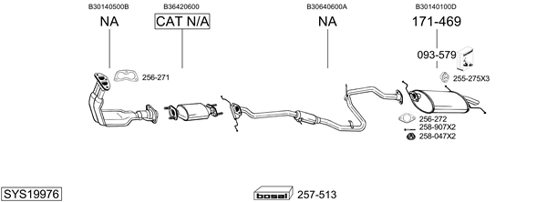 Sistema de gases de escape Mazda 121 I
