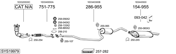 Sistema de gases de escape Mazda 121 III Hatchback Van