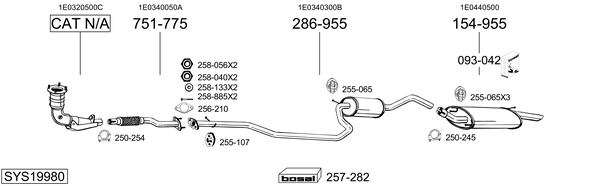 Sistema de gases de escape Mazda 121 III Hatchback Van