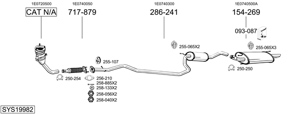 Sistema de gases de escape Mazda 121 III Hatchback Van