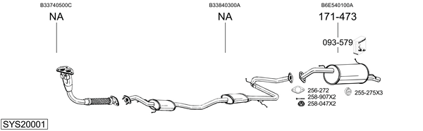 Sistema de gases de escape BOSAL SYS20001