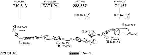 Sistema de gases de escape Mazda 323 S IV