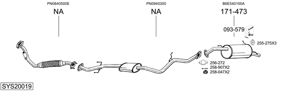 Sistema de gases de escape BOSAL SYS20019
