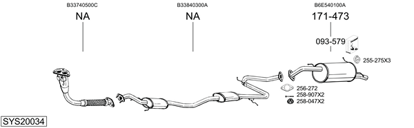 Sistema de gases de escape BOSAL SYS20034