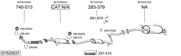 Sistema de gases de escape Mazda 323 C IV