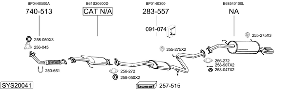 Sistema de gases de escape Mazda 323 F IV
