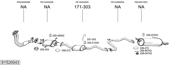 Sistema de gases de escape Mazda 626 II Coupe