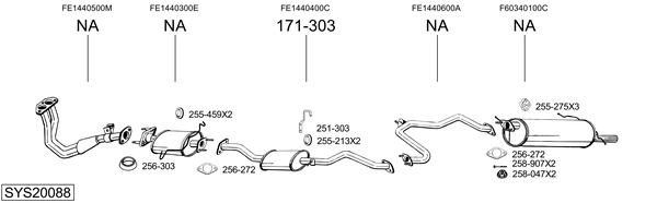 Sistema de gases de escape Mazda 626 II Coupe