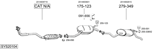 Sistema de gases de escape Mercedes-Benz 190